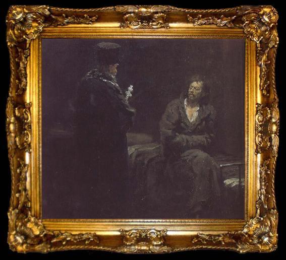 framed  Ilia Efimovich Repin Refused to repent, ta009-2
